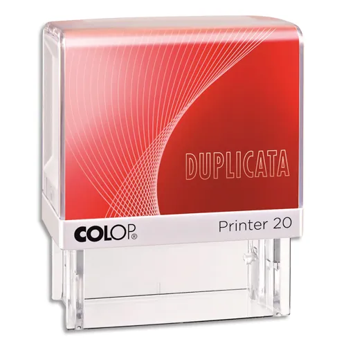 Illustration of product : COLOP Timbre formule DUPLICATA - Printer 20 L à encrage automatique Rouge. Dim.empreinte 14x38mm (1)