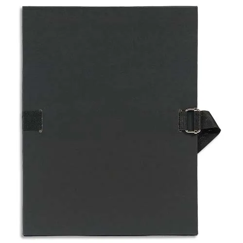 EXACOMPTA Chemise extensible, recouverte de papier grainé noir