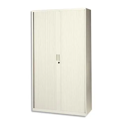 Illustration of product : MT INTERNATIONAL Armoire haute monobloc Corps et Rideau beige - Dimensions : L100 x H198 x P43 cm (1)
