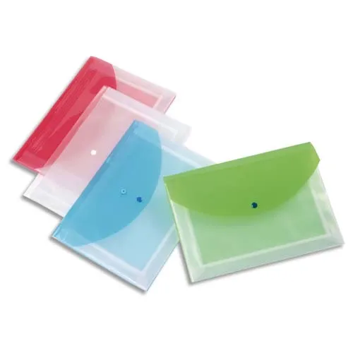 Illustration of product : Lot de 25 - VIQUEL Enveloppe plate PROPYGLASS à soufflets 5 compartiments en polypropylène 2/10e, format A4, assortis (1)