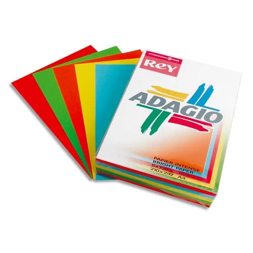 Illustration of product : INAPA Ramette 50 feuilles x 5 teintes papier couleur intense ADAGIO assortis intenses A4 160g (1)