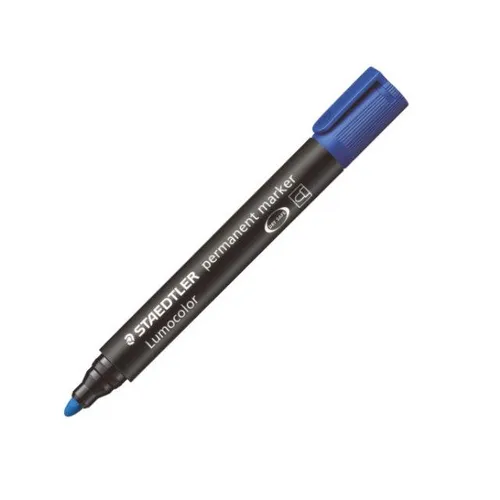 Illustration of product : STAEDTLER Marqueur permanent pointe ogive corps plastique encre Bleue à base d'alcool ne sèche pas 352 (1)