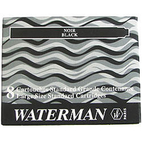 Illustration of product : WATERMAN Etui de 8 cartouches longues encre Noire intense (1)