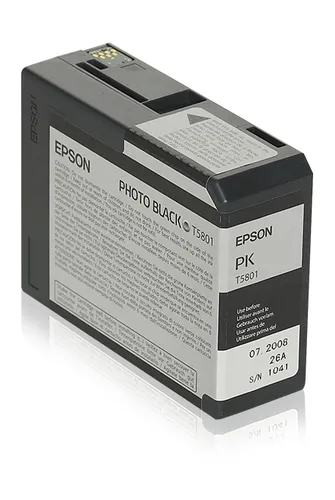 Illustration of product : EPSON T5801 cartouche de encre photo noir capacité standard 80ml pack de 1 (1)