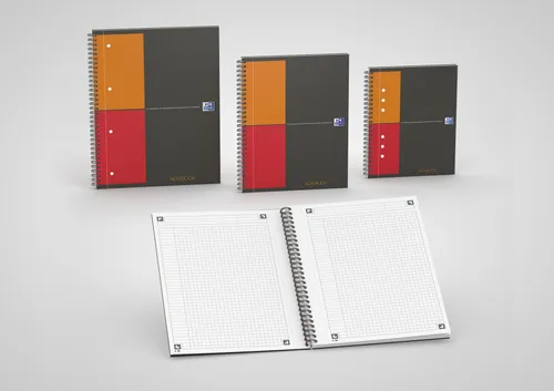 Illustration of product : OXFORD Cahier NOTEBOOK spirales 160 pages perforées 80g 5x5 21x31,8cm Couverture polypro Gris (2)