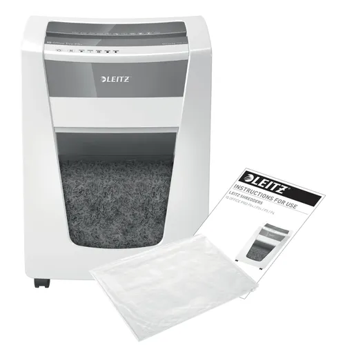 Illustration of product : LEITZ Destructeur de documents IQ Office Pro P-5+ coupe super micro 2x5mm 7 feuilles 30 litres 80040000 (8)