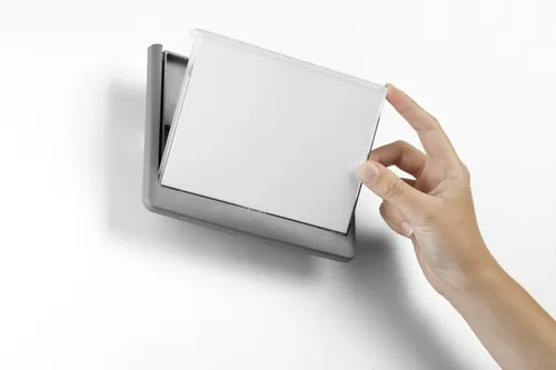Illustration of product : DURABLE Plaque de porte Clicksign A4 en ABS - livrée avec kit fixations - L210 x H297 mm - Graphite (12)