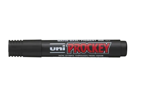 Illustration of product : UNI-BALL Marqueur permanent pte ogive corps plastique encre pigmentée à base d'eau Noir UNI PROCKEY PM122 (1)