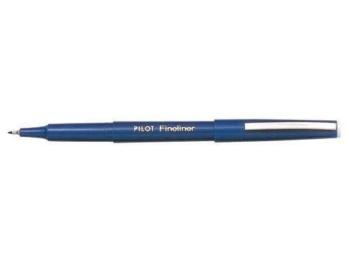 Illustration of product : PILOT Stylo-feutre pointe fine baguée métal encre Bleue corps plastique couleur FINELINER (1)