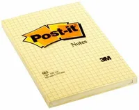 Illustration of product : POST-IT Bloc repositionnable de 100 feuilles 102 x 152 mm Jaune quadrillé (1)