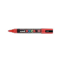 Illustration of product : UNI POSCA Marqueur peinture à eau, encre à pigmentation Rouge, pointe extra fine PC1MC R (1)