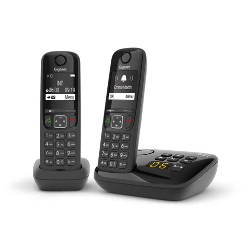 Illustration of product : GIGASET Téléphone sans fil AS690A avec répondeur Duo Noir AS690ADuoNoir (2)