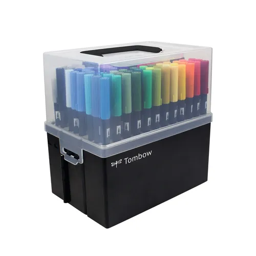 Illustration of product : TOMBOW Présentoir de 108 Feutres-pinceau ABT Dual Brush Pen assortis, encre à base d&#039;eau, aquarellables (2)