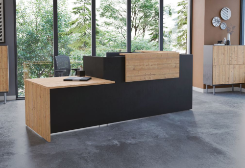 Banque d'accueil Fiftyfull - Bois et noir