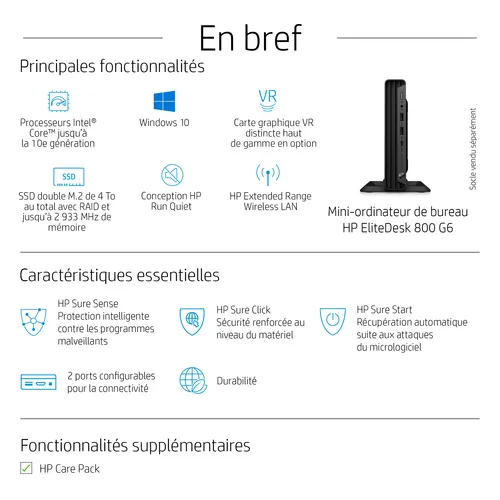 Illustration of product : HP EliteDesk 800 G6 DM Intel Core i5-10500 16Go - 512Go (19)