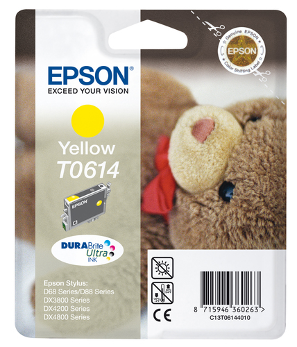 Illustration of product : EPSON T0614 cartouche d encre jaune capacité standard 8ml 250 pages 1-pack blister sans alarme (2)