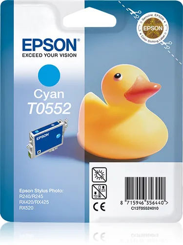 Illustration of product : EPSON T0552 cartouche d encre cyan capacité standard 8ml 290 pages 1-pack blister sans alarme (1)