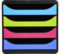 Illustration of product : EXACOMPTA Big-Box 4 tiroirs pour documents au format A4+. Coloris Noir/1928 (1)