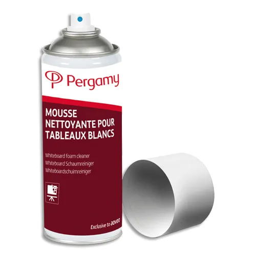 Illustration of product : PERGAMY Spray mousse nettoyante pour tableaux Blancs. Contenance 400 ml (1)