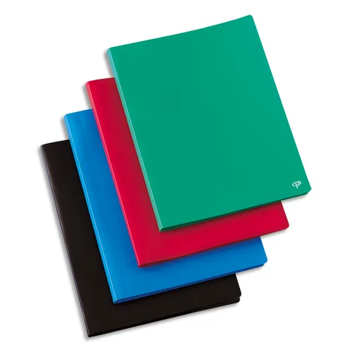 Illustration of product : PERGAMY Protège-documents en polypropylène 40 vues coloris assortis, couverture 3/10e, pochettes 6/100e (1)
