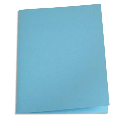 Illustration of product : PERGAMY Paquet de 100 chemises carte 180 grammes coloris Bleu clair (1)
