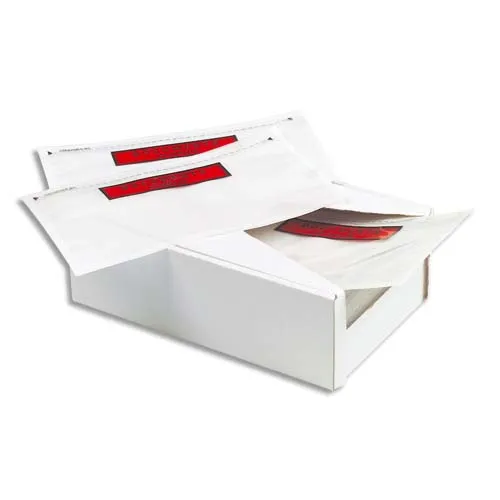 Illustration of product : PERGAMY Boîte de 250 Pochettes d'expédition document ci-inclus - Format C4 : 320 x 235 mm transparent (1)