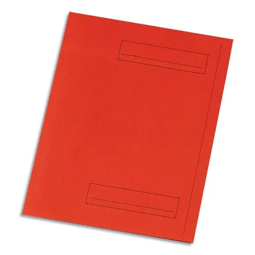 Illustration of product : Paquet de 50 sous-dossiers imprimés en kraft 160gr à 2 rabats. Format 24x32cm. Coloris rouge (1)