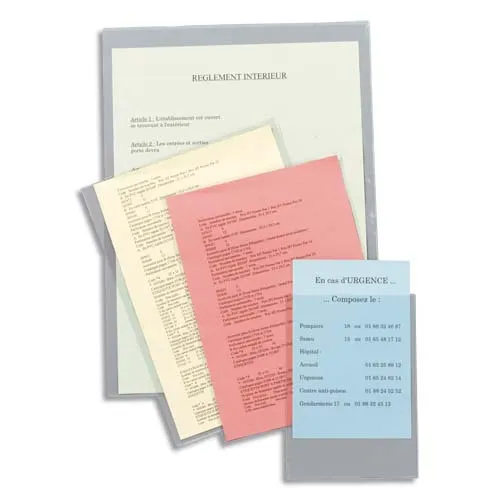 Illustration of product : PERGAMY Sachet de 10 étuis 30x21 cm en PVC 15/100e (1)