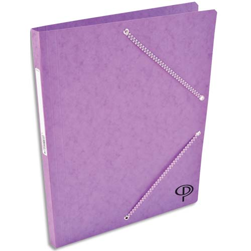 Illustration of product : PERGAMY Chemise simple à élastique en carte lustrée 5/10eme 390g. Coloris Violet. Dimensions 24x32cm (1)