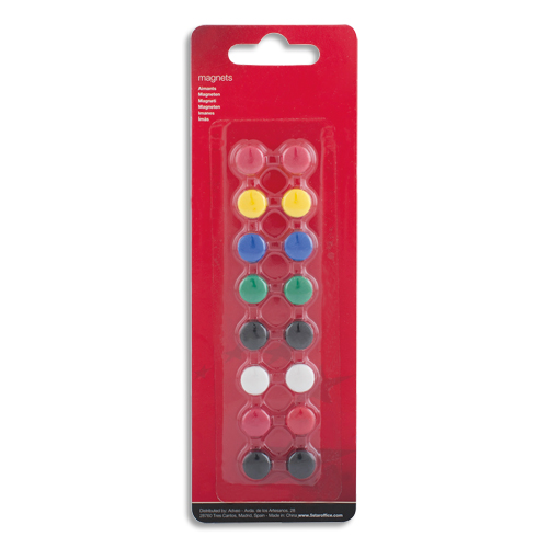 Illustration of product : Boîte de 16 aimants 11 mm ronds assortis (1)