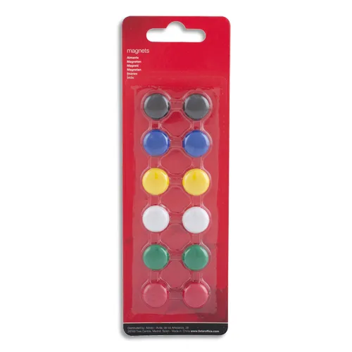 Illustration of product : Boîte de 12 aimants 15 mm ronds assortis (1)