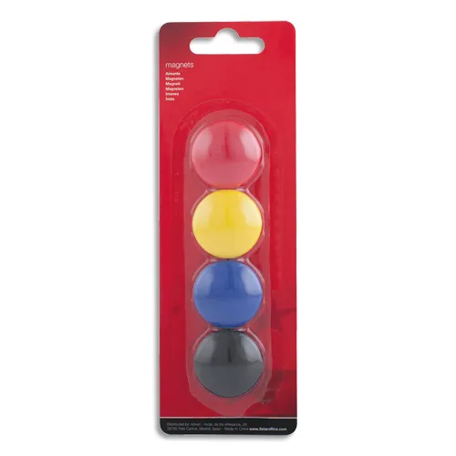 Illustration of product : Boîte de 4 aimants 30 mm ronds assortis (1)