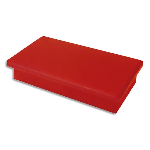 Illustration of product : Plaquette de 7 aimants rectangulaires Rouge sans téton - Format : 1,2 x 2,5 cm (1)