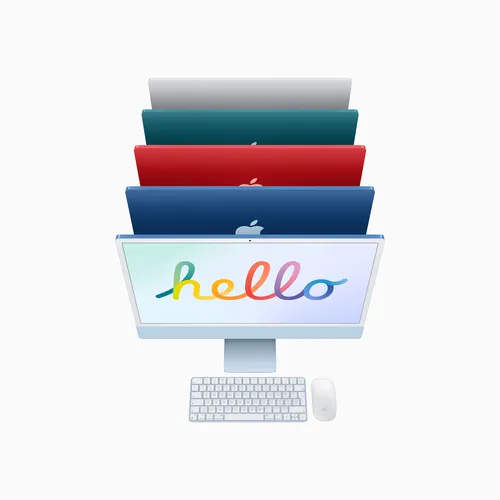 Illustration of product : iMac 24P Apple M1 256 Go - Argent (6)
