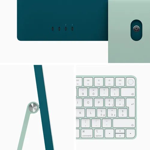 Illustration of product : iMac 24 pouces écran Retina 4,5K : Puce Apple M1 CPU 8 cœurs et GPU 8 cœurs, 512 Go - Vert (4)