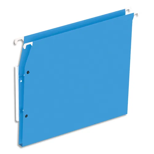 Illustration of product : Boîte de 25 dossiers suspendus ARMOIRE en kraft 220g. Fond 15mm, volet agrafage + pression. Bleu (1)