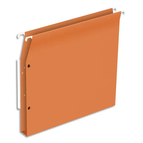 Illustration of product : Bte de 25 dossiers suspendus ARMOIRE, kraft 220g. Fond 30, volet agrafage+pression. Coloris Orange (1)
