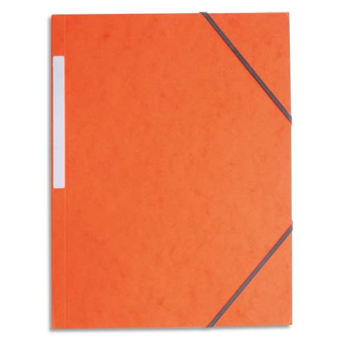 Illustration of product : PERGAMY Chemise simple à élastique en carte lustrée 5/10eme 390g. Coloris Orange. Dimensions 24x32cm (1)