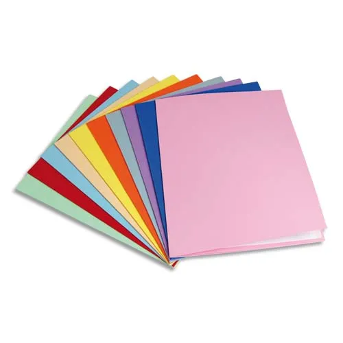 Illustration of product : PERGAMY Paquet de 100 chemises carte 180 grammes coloris Assortis (1)