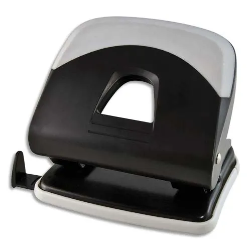 Illustration of product : Perforateur Noir 2 trous - grip Gris confort capacité 30 feuilles (1)