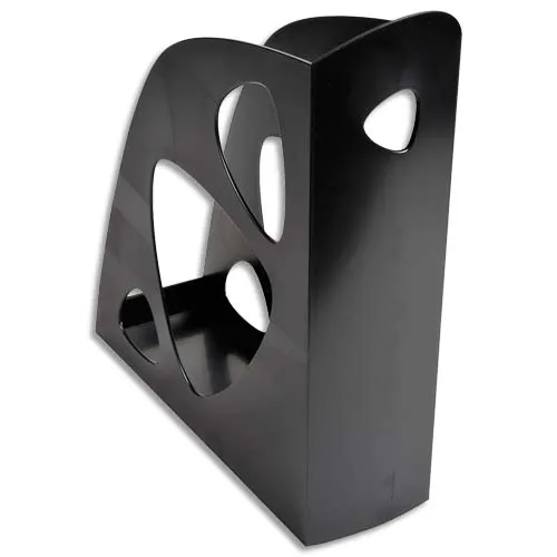 Illustration of product : Porte-revues ECO en polystyrène, Noir - Dos 7,7 cm, H25,7 x P24,8 cm (1)