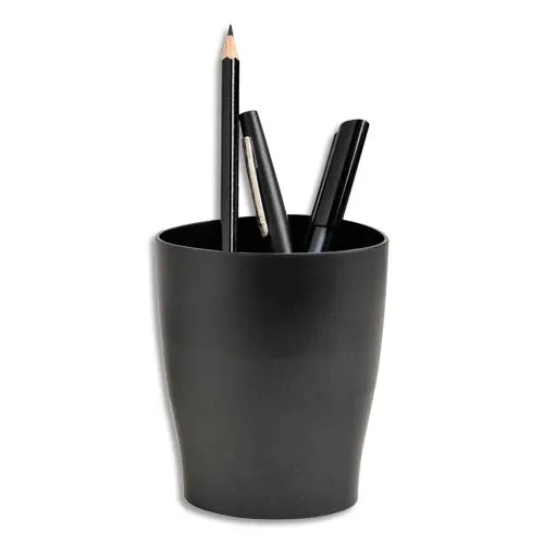 Illustration of product : Pot à crayons ECO en polystyrène, Noir - Dimensions : L8 x H9,5 x P6 cm (1)