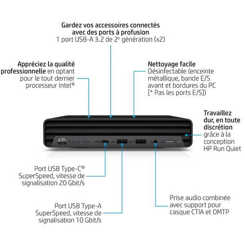Illustration of product : HP Elite 800 G9 - Mini bureau - 512 Go (15)