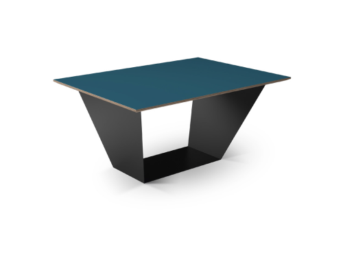 Table basse Tori - Bleu avec piètement noir