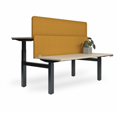 Bureau partagé Flex - Bois et piètement noir