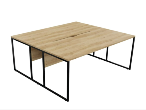 Bureau partagé Stricto - En bois avec piètement noir