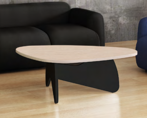 Table basse Galet - En bois et piètement noir