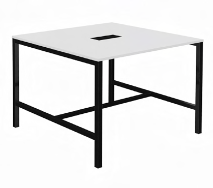 Table Astrolite Haute - Blanc avec piètement noir