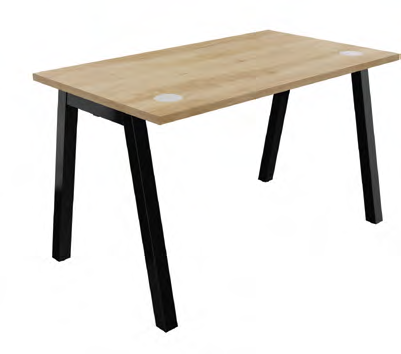 Bureau Individuel Partage - En bois et piètement noir