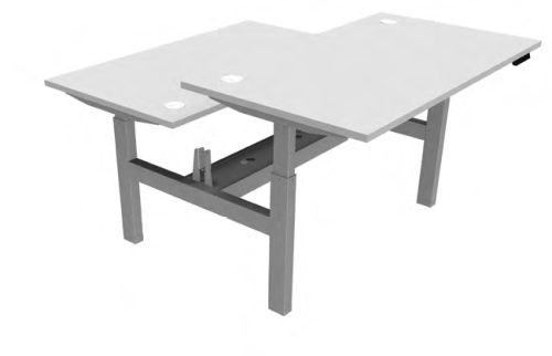 Bureau partagé Envol Evo - Blanc piètement gris